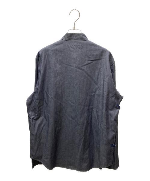 HAVERSACK（ハバーサック）HAVERSACK (ハバーサック) バンドカラー変形シャツ インディゴ サイズ:Lの古着・服飾アイテム