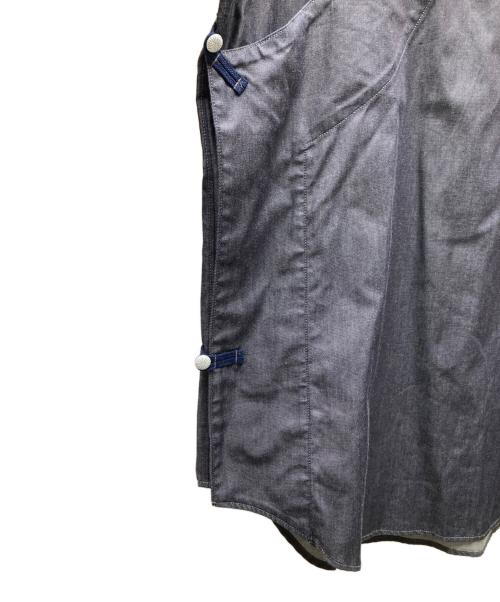 HAVERSACK（ハバーサック）HAVERSACK (ハバーサック) バンドカラー変形シャツ インディゴ サイズ:Lの古着・服飾アイテム