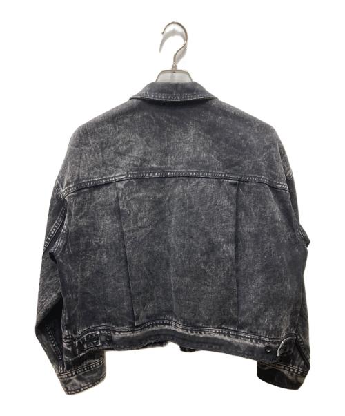 pual ce cin（ピュアルセシン）pual ce cin (ピュアルセシン) ヴィンテージ加工 デニムジャケット ブラック サイズ:不明（タグ切れ）の古着・服飾アイテム