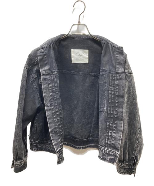 pual ce cin（ピュアルセシン）pual ce cin (ピュアルセシン) ヴィンテージ加工 デニムジャケット ブラック サイズ:不明（タグ切れ）の古着・服飾アイテム