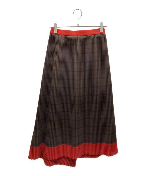 nude vintage journal standard（ヌードヴィンテージ ジャーナルスタンダード）nude vintage journal standard (ヌードヴィンテージ ジャーナルスタンダード) 巻きスカート ブラウン×レッド サイズ:SIZE Freeの古着・服飾アイテム