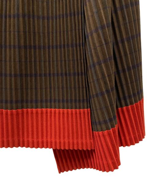 nude vintage journal standard（ヌードヴィンテージ ジャーナルスタンダード）nude vintage journal standard (ヌードヴィンテージ ジャーナルスタンダード) 巻きスカート ブラウン×レッド サイズ:SIZE Freeの古着・服飾アイテム