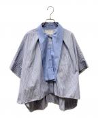 sacaiサカイ）の古着「THOMAS MASON ストライプ ポプリン コットン 半袖シャツ」｜ブルー