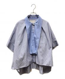 sacai（サカイ）の古着「THOMAS MASON ストライプ ポプリン コットン 半袖シャツ」｜ブルー