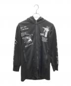 SWITCHBLADEスイッチブレード）の古着「GRAPHICS LONG PARKA / BLACK  ジップパーカー」｜ブラック
