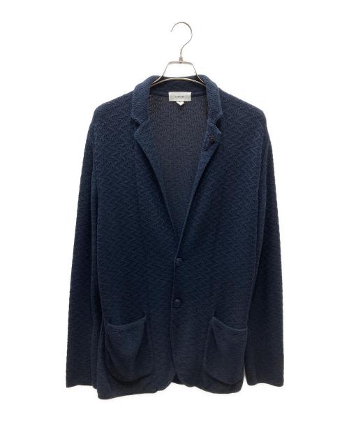 LARDINI（ラルディーニ）LARDINI (ラルディーニ) 2B テーラード コットンニットジャケット ネイビー サイズ:SIZE Lの古着・服飾アイテム
