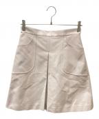 FOXEY NEWYORKフォクシーニューヨーク）の古着「Faille Cargo Pleated Skirt プリーツフレアスカート」｜ベージュ