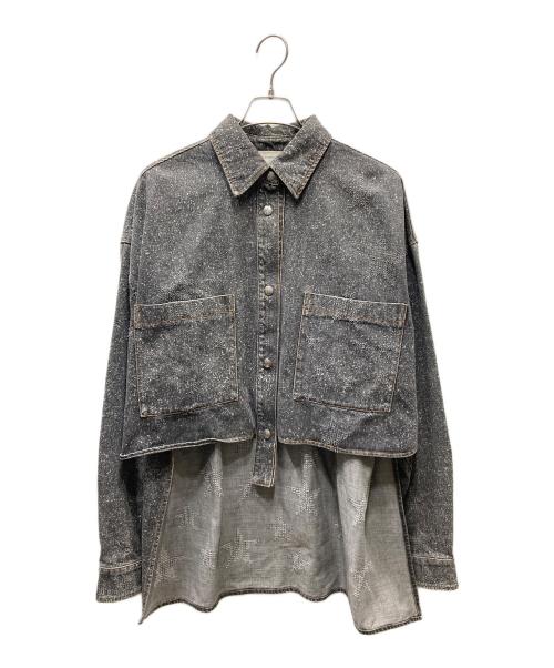 FAITH CONNEXION（フェイスコネクション）FAITH CONNEXION (フェイスコネクション) スターデザイン デニムジャケット グレー サイズ:SIZE Lの古着・服飾アイテム
