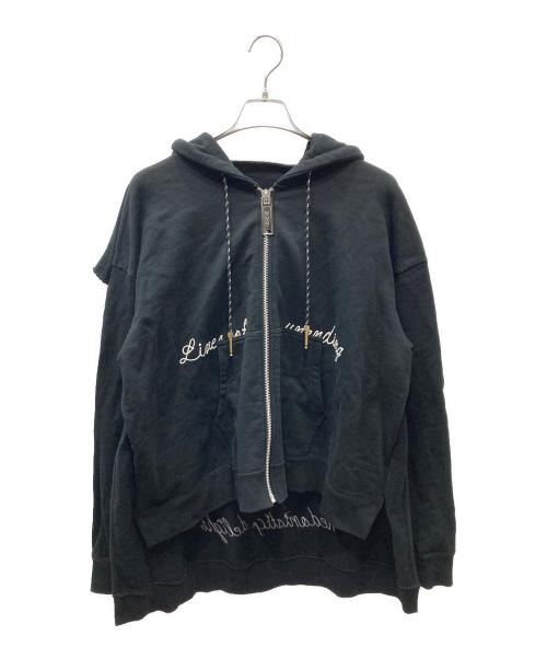 Maison MIHARA YASUHIRO（メゾン ミハラ ヤスヒロ）Maison MIHARA YASUHIRO (メゾン ミハラ ヤスヒロ) アンプコード デザインジップパーカー ブラック サイズ:SIZE 46の古着・服飾アイテム