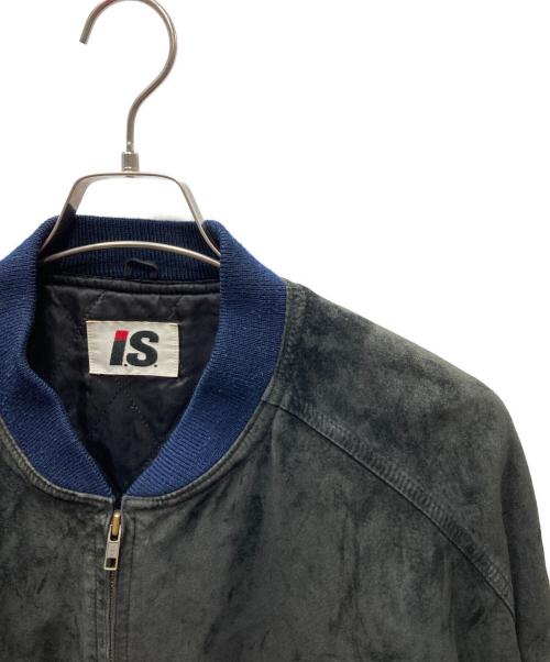 ISSEY MIYAKE（イッセイミヤケ）ISSEY MIYAKE (イッセイミヤケ) ピッグレザーボンバージャケット ブラック サイズ:9の古着・服飾アイテム