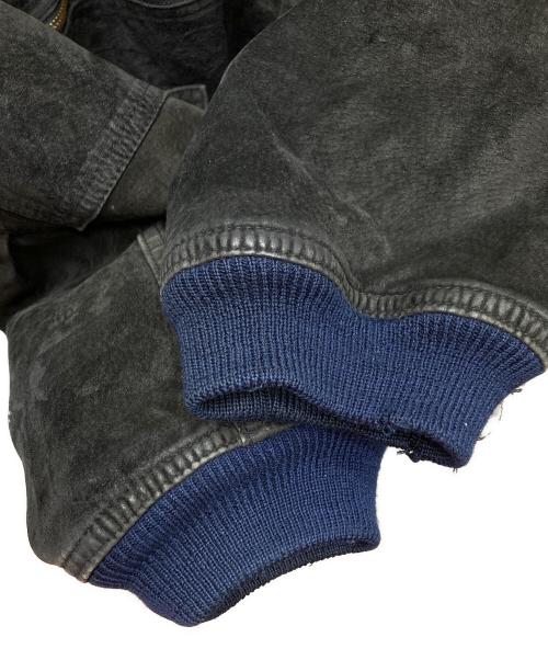 ISSEY MIYAKE（イッセイミヤケ）ISSEY MIYAKE (イッセイミヤケ) ピッグレザーボンバージャケット ブラック サイズ:9の古着・服飾アイテム