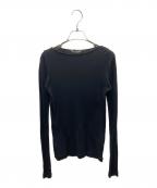 AURALEEオーラリー）の古着「SUPER HIGH GAUGE SHEER RIB BOAT NECK L/S TEE/長袖カットソー」｜ブラック