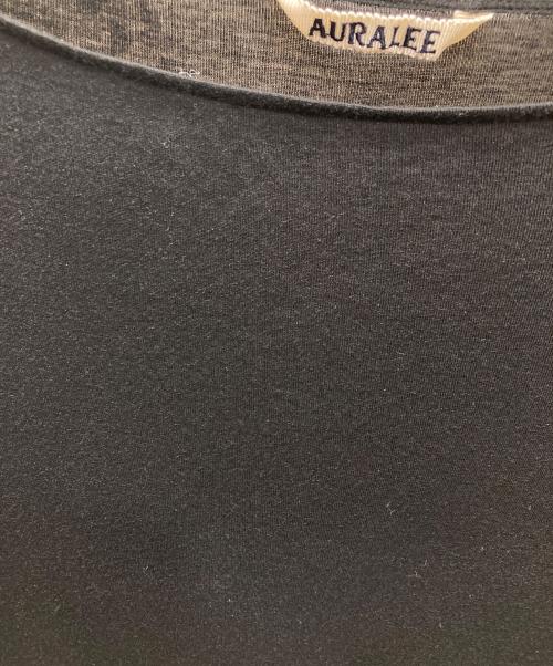 AURALEE（オーラリー）AURALEE (オーラリー) SUPER HIGH GAUGE SHEER RIB BOAT NECK L/S TEE/長袖カットソー ブラック サイズ:1の古着・服飾アイテム