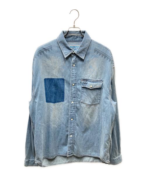 Liberaiders（リベレイダース）Liberaiders (リベレイダース) TRIBAL DENIM SHIRT BLUE デニムシャツ ブルー サイズ:SIZE XLの古着・服飾アイテム