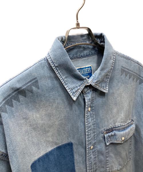 Liberaiders（リベレイダース）Liberaiders (リベレイダース) TRIBAL DENIM SHIRT BLUE デニムシャツ ブルー サイズ:SIZE XLの古着・服飾アイテム