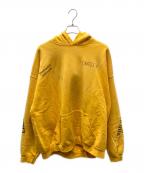 Liberaidersリベレイダース）の古着「HANDWRITING PRINT HOODIE パーカー」｜イエロー