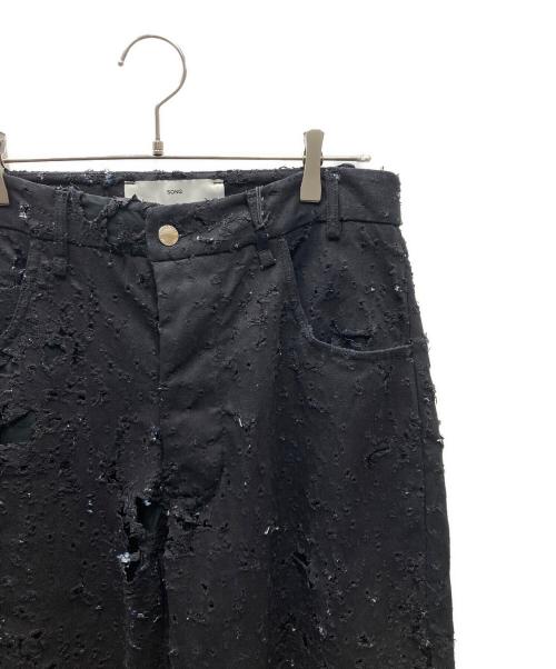 song for the mute（ソングフォーザミュート）Song for the Mute (ソングフォーザミュート) 241 MPT086 BULEMDN デニムパンツ ブラック サイズ:SIZE 48の古着・服飾アイテム