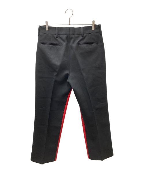 PRADA（プラダ）PRADA (プラダ) レッドライン ウールスラックス ブラック×レッド サイズ:SIZE 48の古着・服飾アイテム