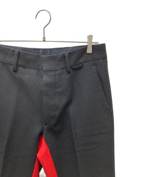 PRADA（プラダ）PRADA (プラダ) レッドライン ウールスラックス ブラック×レッド サイズ:SIZE 48の古着・服飾アイテム
