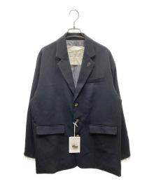 FUDGE×UMI（ファッジ）の古着「2Way Ruffled Sleeve Jacket ラッフルスリーブブレザー」｜ネイビー