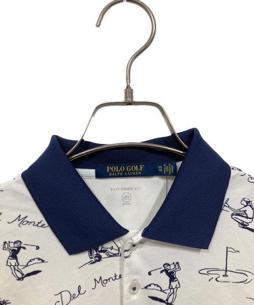 POLO GOLF（ポロ ゴルフ）POLO GOLF (ポロ ゴルフ) プリントポロシャツ ホワイト サイズ:XSの古着・服飾アイテム