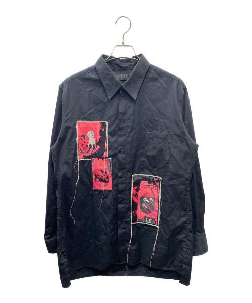 s'yte（サイト）s'yte (サイト) パッチワークシャツ ブラック サイズ:4の古着・服飾アイテム