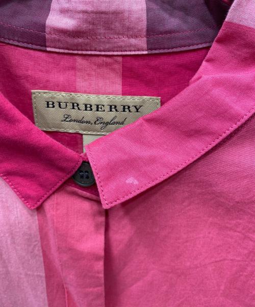 BURBERRY（バーバリー）BURBERRY (バーバリー) 比翼チェックシャツ ピンク サイズ:Sの古着・服飾アイテム