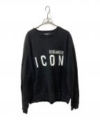 DSQUARED2ディースクエアード）の古着「Be ICON Cool Sweatshirt アイコンクルーネックスウェット」｜ブラック