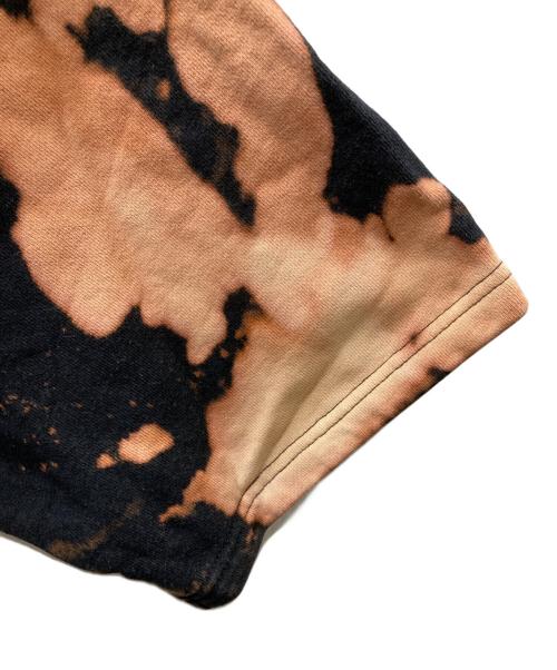 CVTVLIST（カタリスト）CVTVLIST (カタリスト) ブリーチ加工スウェットTシャツ オレンジ×ブラック サイズ:Lの古着・服飾アイテム