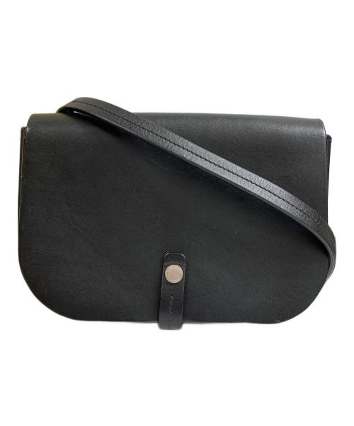IL BISONTE（イル ビゾンテ）IL BISONTE (イル ビゾンテ) レザーショルダーバッグ ブラックの古着・服飾アイテム