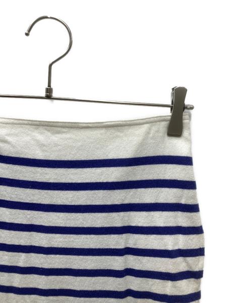 MADISON BLUE（マディソンブルー）MADISON BLUE (マディソンブルー) BORDER KNIT TIGHT LONG SKIRT/ロングスカート ホワイト×ブルー サイズ:Sの古着・服飾アイテム