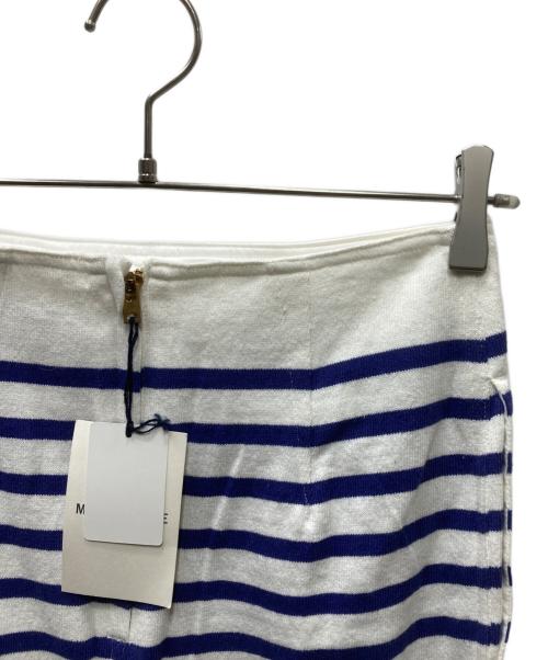 MADISON BLUE（マディソンブルー）MADISON BLUE (マディソンブルー) BORDER KNIT TIGHT LONG SKIRT/ロングスカート ホワイト×ブルー サイズ:Sの古着・服飾アイテム