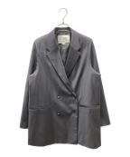 Ameriアメリ）の古着「DENIM CORSET COMBINE JACKET テーラードジャケット」｜グレー