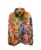 DIESELディーゼル）の古着「j-warrel-print jacket ナイロンジャケット」｜オレンジ×グリーン