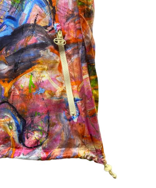 DIESEL（ディーゼル）DIESEL (ディーゼル) j-warrel-print jacket ナイロンジャケット オレンジ×グリーン サイズ:52の古着・服飾アイテム