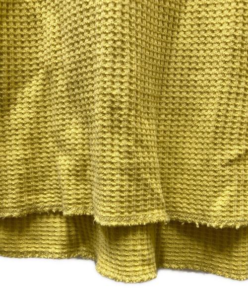 stussy（ステューシー）stussy (ステューシー) 2 Tone Thermal ワッフル長袖カットソー イエロー×ブルー サイズ:Sの古着・服飾アイテム