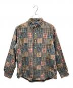 RALPH LAURENラルフローレン）の古着「CUSTOM FIT パッチワークチェックシャツ」｜グリーン×レッド