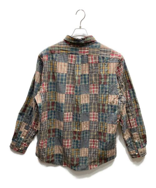 RALPH LAUREN（ラルフローレン）RALPH LAUREN (ラルフローレン) CUSTOM FIT パッチワークチェックシャツ グリーン×レッド サイズ:XLの古着・服飾アイテム