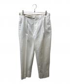 UNIVERSAL LANGUAGEユニバーサルランゲージ）の古着「タックセミワイドストレートパンツ」｜アイボリー