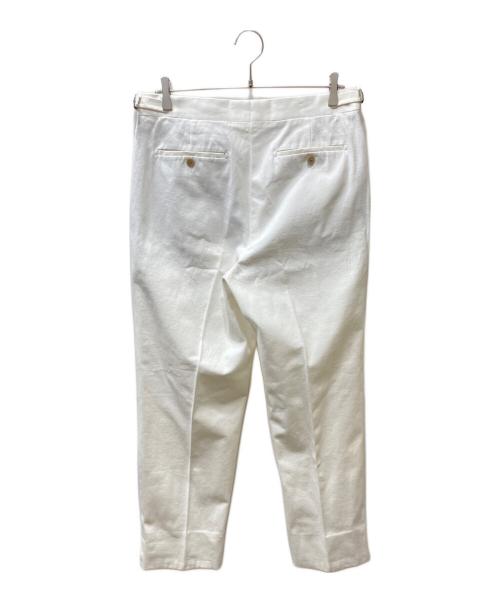 UNIVERSAL LANGUAGE（ユニバーサルランゲージ）UNIVERSAL LANGUAGE (ユニバーサルランゲージ) タックセミワイドストレートパンツ アイボリー サイズ:Lの古着・服飾アイテム