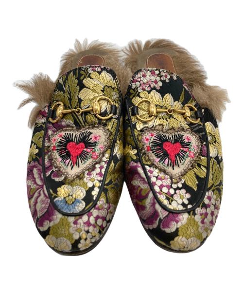 GUCCI（グッチ）GUCCI (グッチ) ホースビットファーミュール ブラック×イエロー サイズ:SIZE 36の古着・服飾アイテム