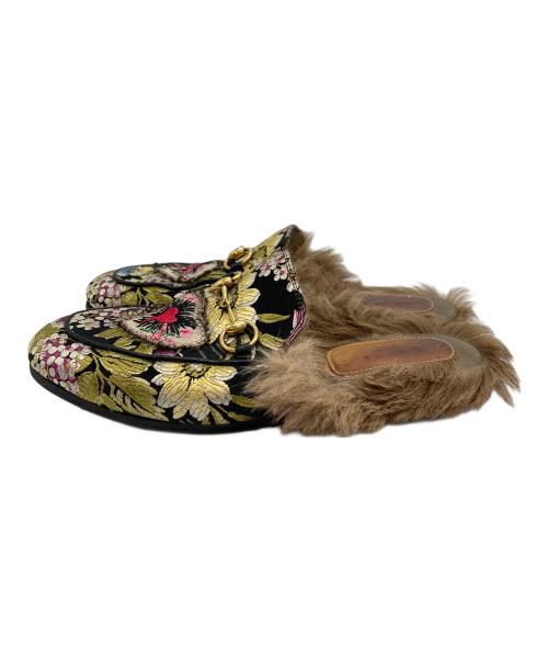 GUCCI（グッチ）GUCCI (グッチ) ホースビットファーミュール ブラック×イエロー サイズ:SIZE 36の古着・服飾アイテム