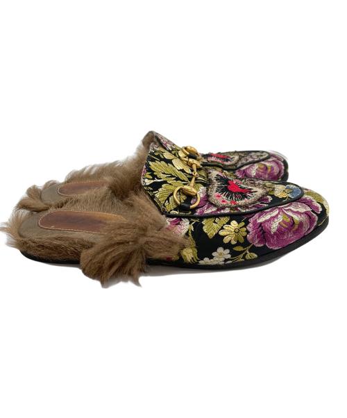 GUCCI（グッチ）GUCCI (グッチ) ホースビットファーミュール ブラック×イエロー サイズ:SIZE 36の古着・服飾アイテム