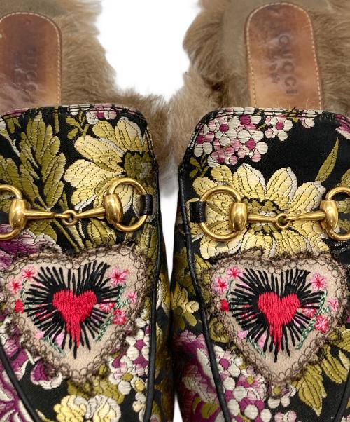 GUCCI（グッチ）GUCCI (グッチ) ホースビットファーミュール ブラック×イエロー サイズ:SIZE 36の古着・服飾アイテム