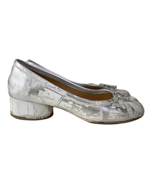 Maison Margiela（メゾンマルジェラ）Maison Margiela (メゾンマルジェラ) Tabiバレエシューズ ホワイト×シルバー サイズ:36の古着・服飾アイテム