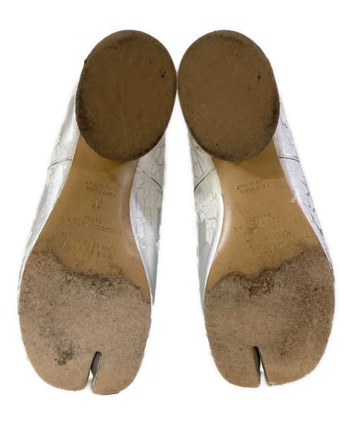 Maison Margiela（メゾンマルジェラ）Maison Margiela (メゾンマルジェラ) Tabiバレエシューズ ホワイト×シルバー サイズ:36の古着・服飾アイテム