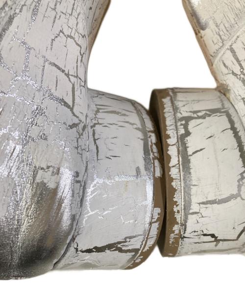 Maison Margiela（メゾンマルジェラ）Maison Margiela (メゾンマルジェラ) Tabiバレエシューズ ホワイト×シルバー サイズ:36の古着・服飾アイテム