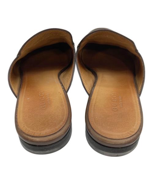 GUCCI（グッチ）GUCCI (グッチ) ホースビットレザーミュール ブラウン サイズ:SIZE 36 1/2の古着・服飾アイテム