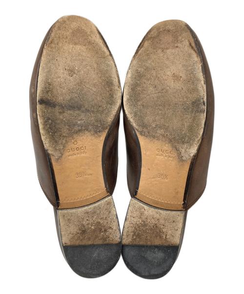 GUCCI（グッチ）GUCCI (グッチ) ホースビットレザーミュール ブラウン サイズ:SIZE 36 1/2の古着・服飾アイテム