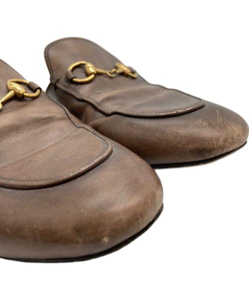 GUCCI（グッチ）GUCCI (グッチ) ホースビットレザーミュール ブラウン サイズ:SIZE 36 1/2の古着・服飾アイテム